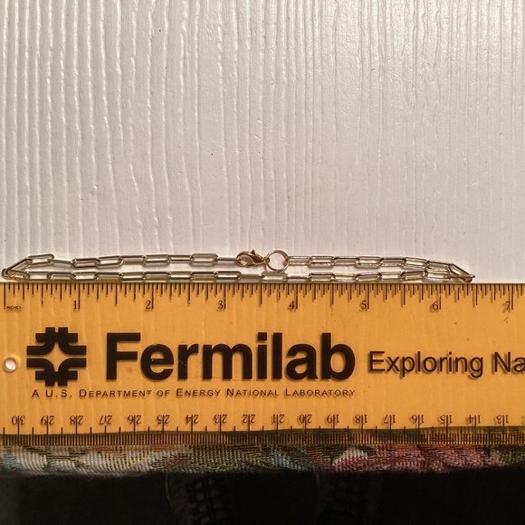 Silver Stainless Steel Paperclip Chain Ankle Bracelet 16” - Picture 2 of 3